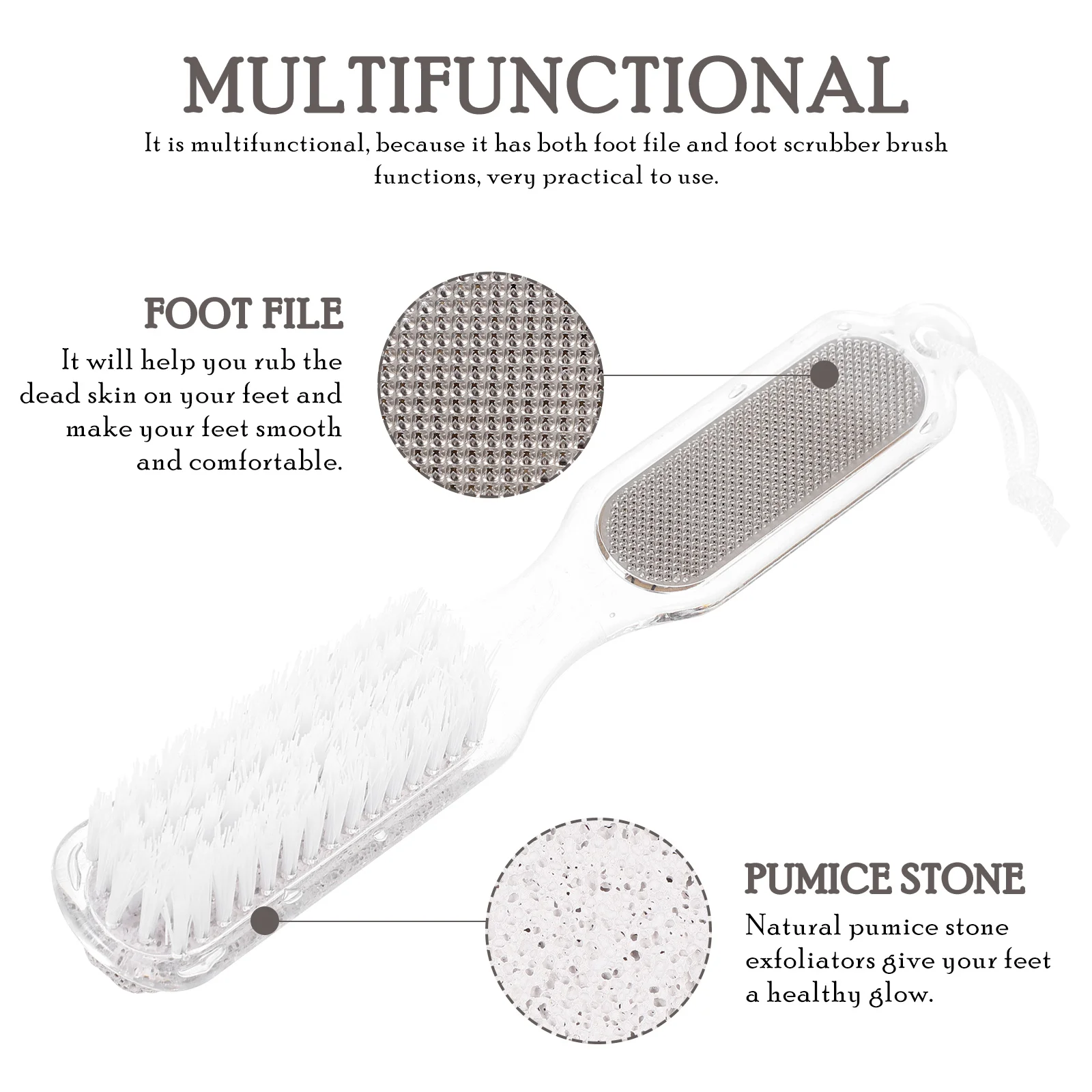 3 قطعة ملف القدم وفرشاة الغسيل مجموعة كفاءة أداة تقشير القدم للمنزل باديكير إزالة الجلد الميت باديكير ملف أداة