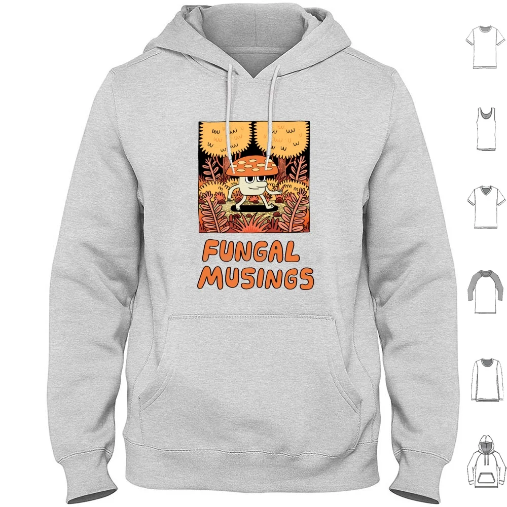 Fungal Musings Hoodies Long Sleeve Mushroom Journey Travel Woods Woodland Nature Autumn Fall Leaves Trees Ferns Plants