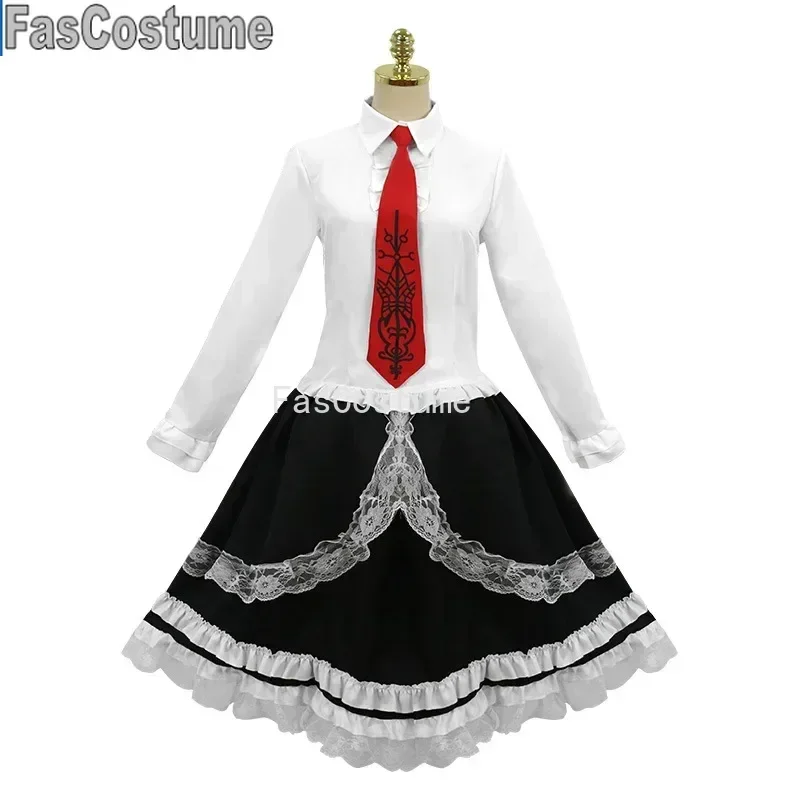 Dangaronpa سيليستيا Ludenberg تأثيري Dangaronpa زي مدرسي المرأة هالوين مجموعة كاملة القوطية لوليتا زي حفلة #4