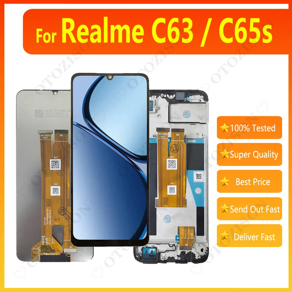 tela-lcd-ips-de-675-polegadas-para-oppo-realme-c63-4g-com-moldura-tela-lcd-c65s-com-sensor-de-toque-e-digitalizador-para-realme-c63