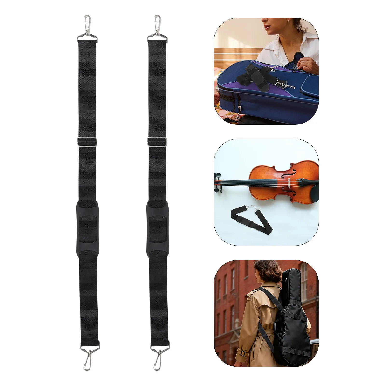 Alça de Transporte Universal de 90 Cm para Violino, Violoncelo, Bandolim, Estojo de Viola, Bolsa de Instrumento, Mochila, Alça de Ombro de Substituição em Metal