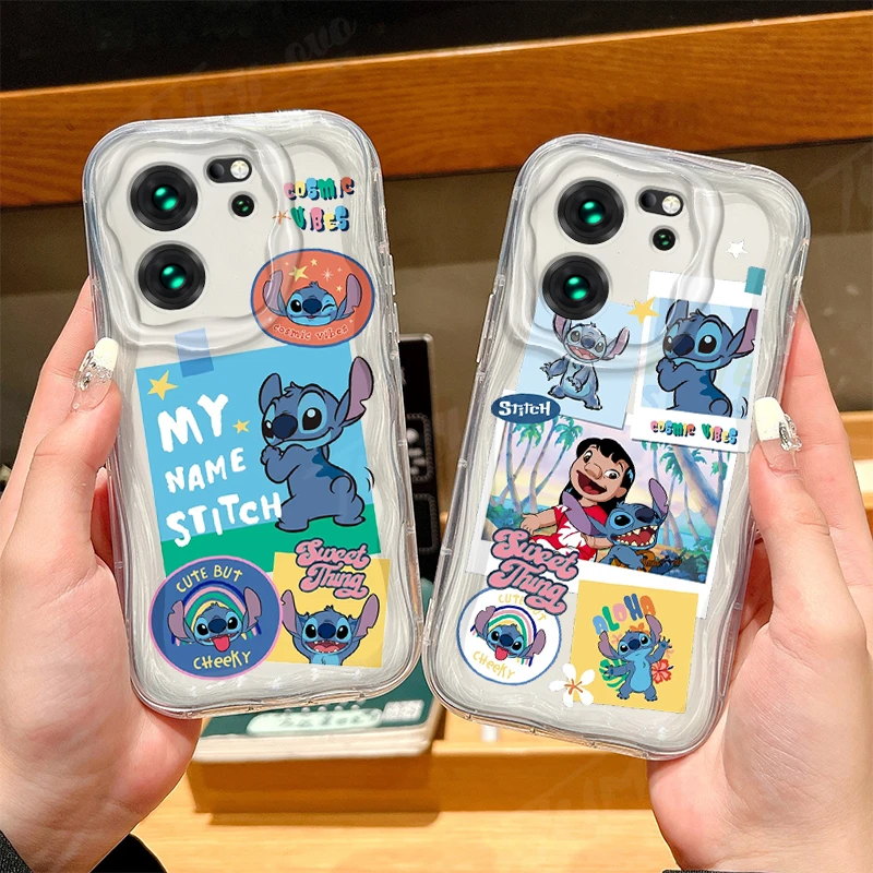 Disney Stitch Wave Clear Phone Case For Xiaomi Redmi 12 12C 12R 11A 13C 10 10C 10X 9 Power 9A 9C 9T 8 K70E K70 K60 K50 Pro Cover