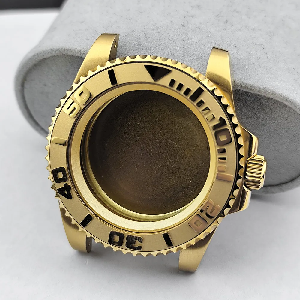 40,5mm Edelstahlgehäuse passend für NH35/NH36 Uhrwerk, Saphirglas, Ersatzteile, Zubehör, Silber, Schwarz, Roségold, Yacht-Uhrenbox – Detail 16