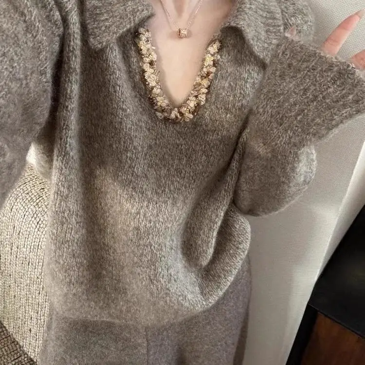 

Свитера Джемперы Пуловеры Женские Женские вязаные камвольные восьмиугольные обычные Профессиональные деловые встречи Формальные женские OL Работа для поездок на работу