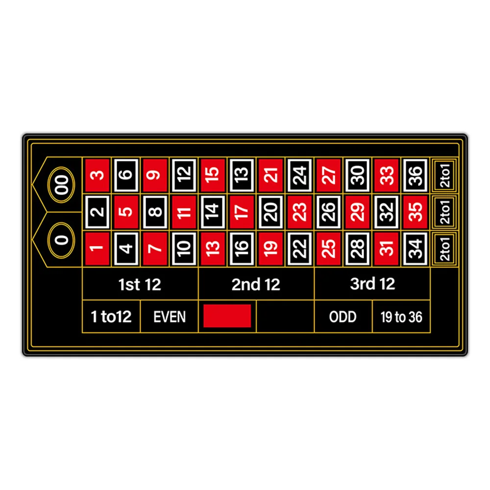Rubber Enlarged Roulette Table Top Layout Poker Mat Texas Hold'em Poker Mat Playing Cards Topper for Tables Portable Pokers