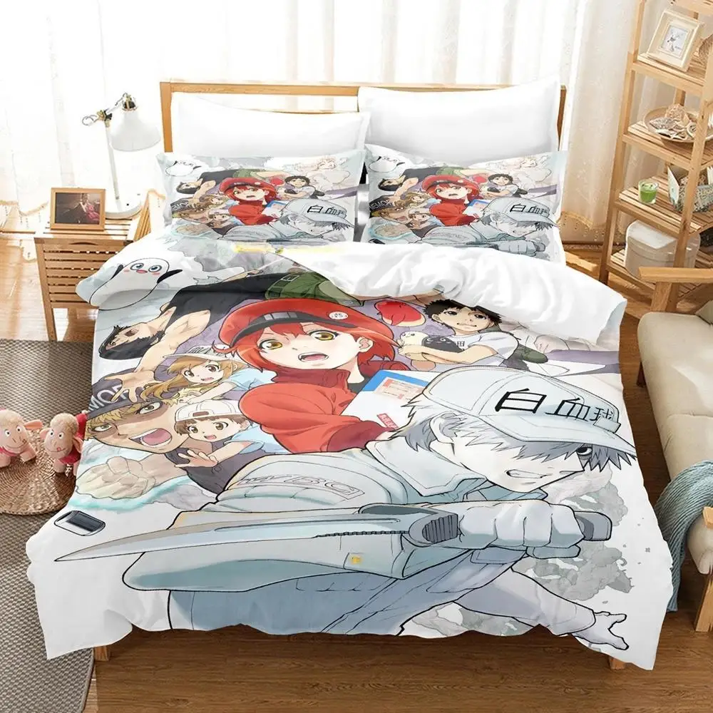 

3d Print Anime Cells At Work!Bedding Set Single Twin Full Queen King Size Bed Set Adult Kid Bedroom Duvet Cover Set Home Textile