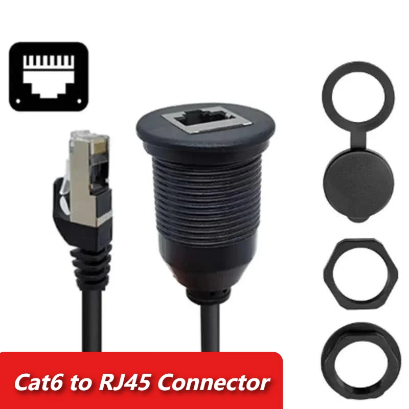 Câble RJ45 vers prise CAT6 pour châssis de contrôle industriel, tête CAT 6 étanche, câble d'extensio