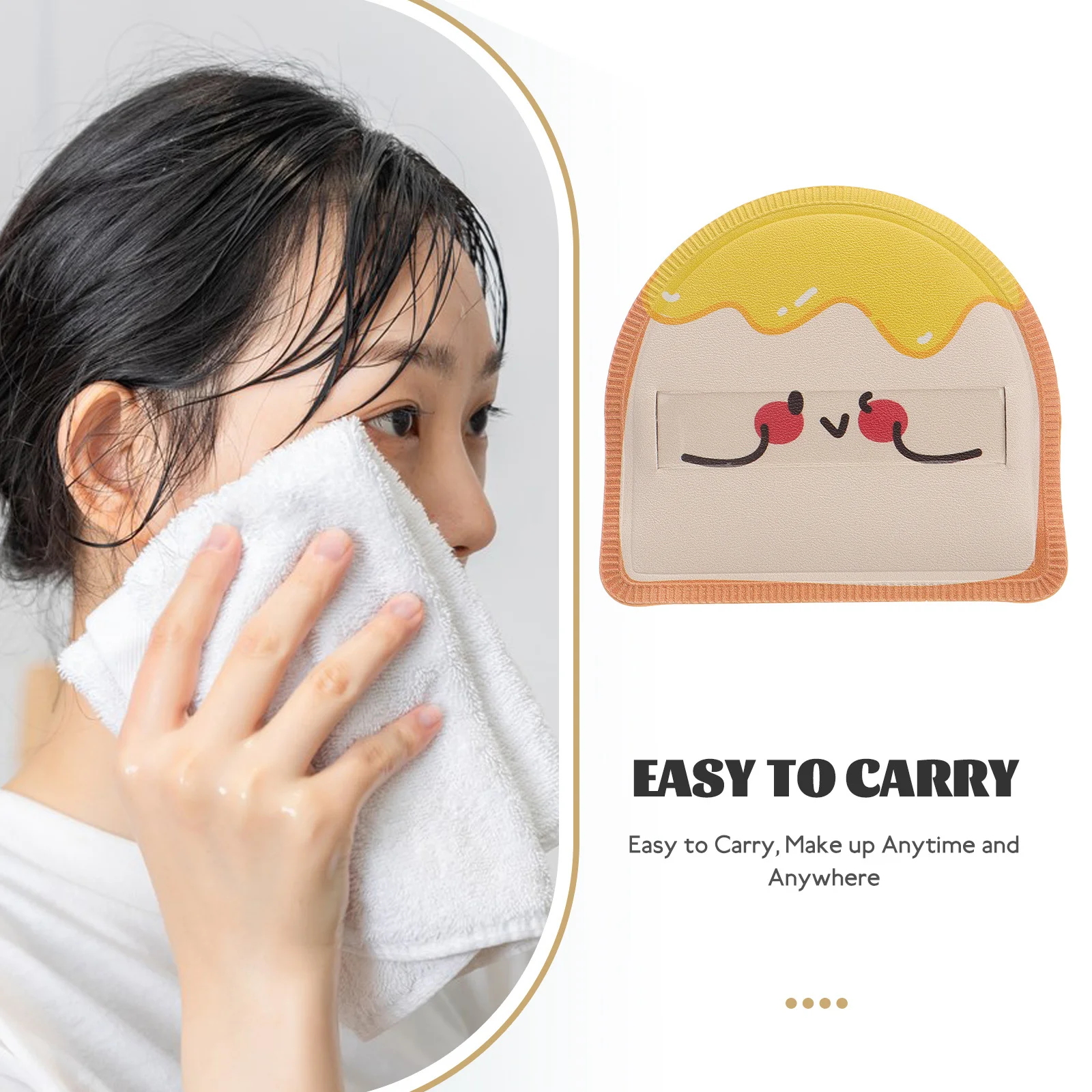 Mini gąbeczka do makijażu w kształcie tostówka, miękka poduszka do nakładania podkładu, korektora, pudru, do codziennego użytku, wymienna końcówka do makijażu.