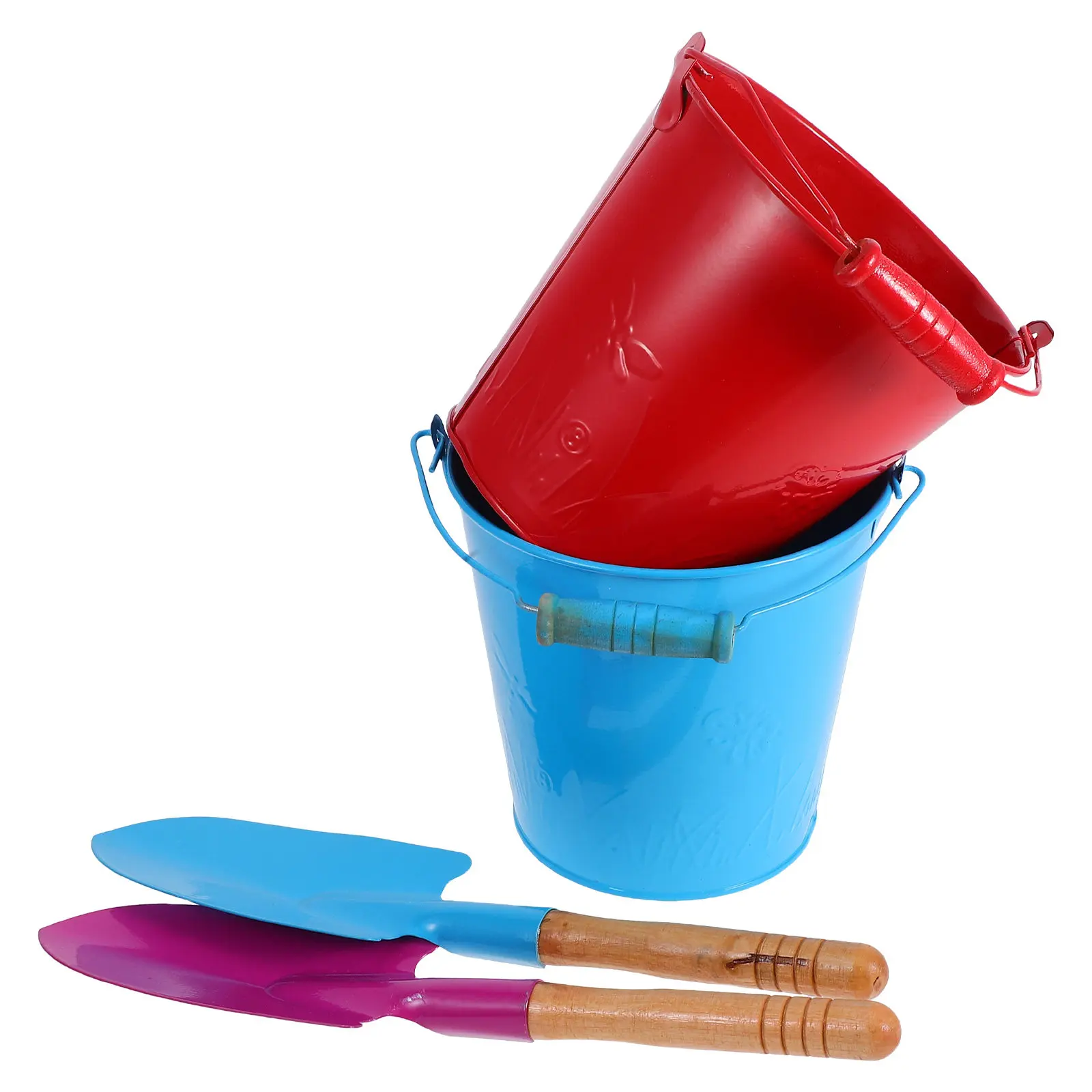 

4Pcs Heavy Duty Beach Bucket Set for Kids Fun Creative Design Sand Playing Bucket with Comfort Grip Handle for Use