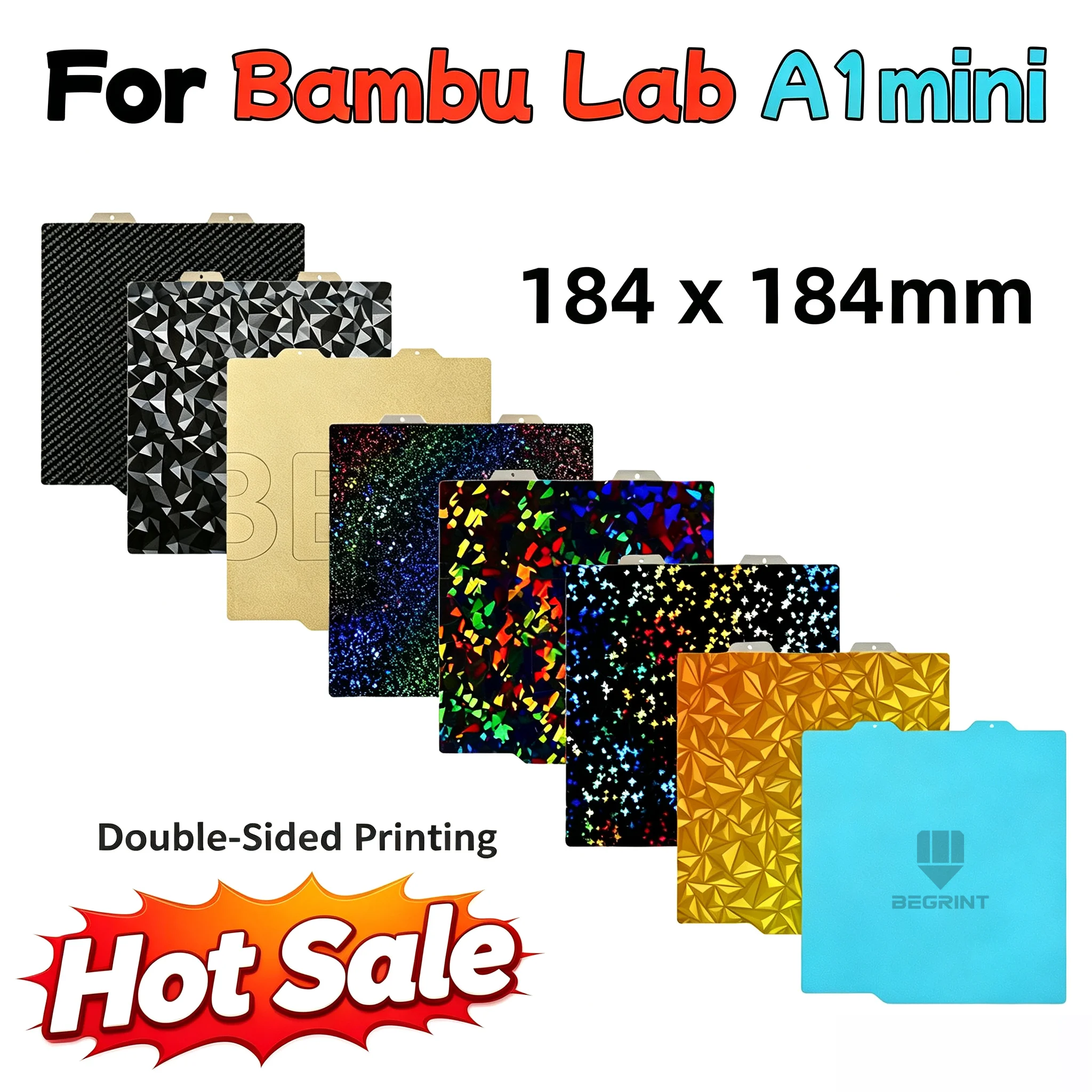 Plaque de construction froide en acier à faible teneur en carbone pour Bambu Lab A1 Mini, plaque de construction Frostrite 184x184mm pour Bambulab A1mini
