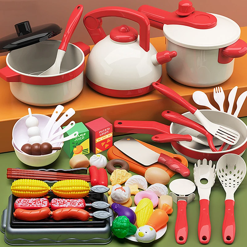 Kids Pretend Kitchen Toy Set; Fruit and Vegetable Cutting Play Food; Best Engaging Gift for Toddlers & Young Children