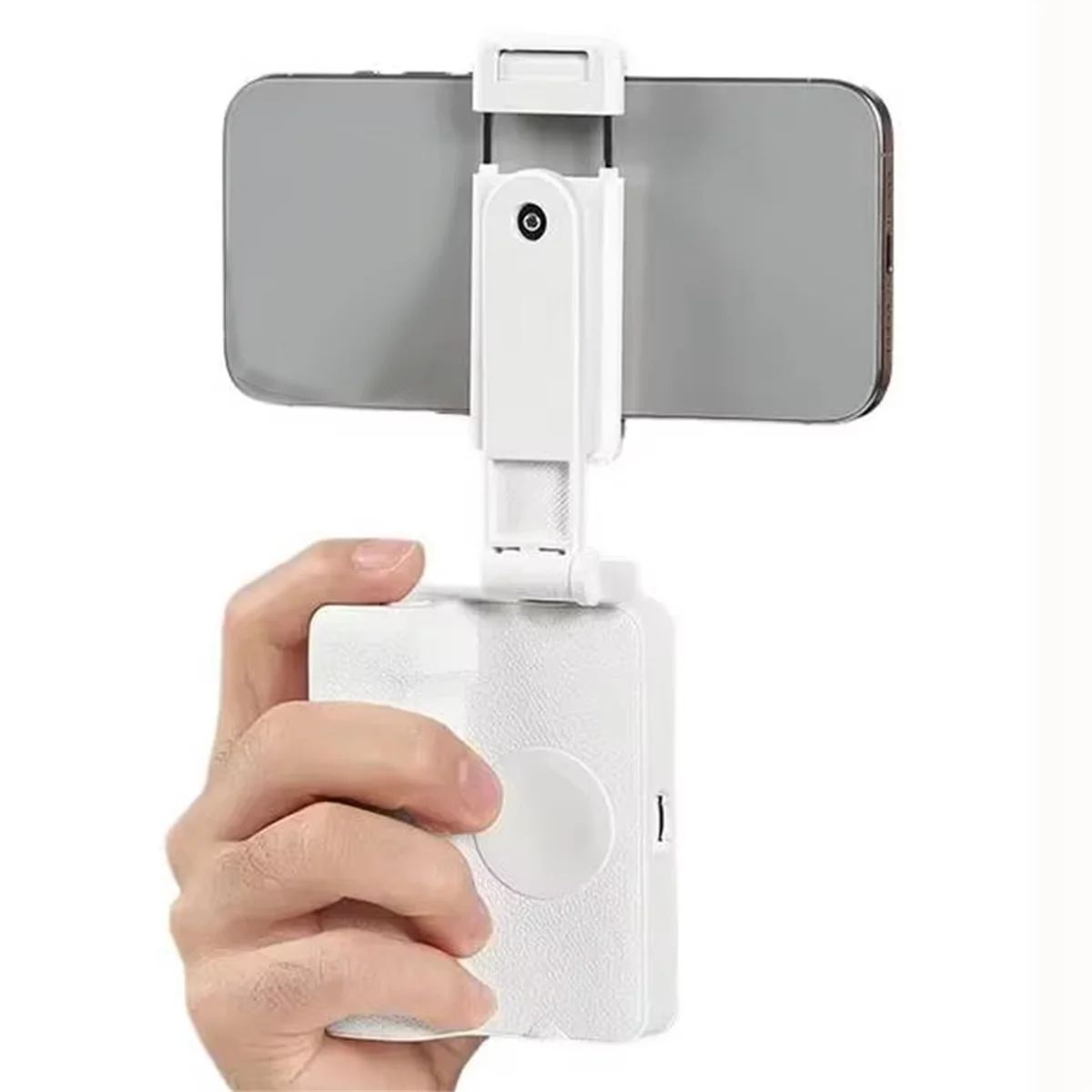 ABNJ Mobile Phone Bluetooth Camera Selfie Stick Vlog Video Focus Desktop Live Phone Holder with Fill Light White