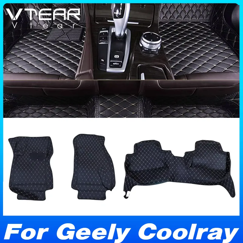 

Vtear For Geely Coolray SX11 BelGee X50 Floor mat leather interior carpet Mouldings cover waterproof pads rugs accessories 2024
