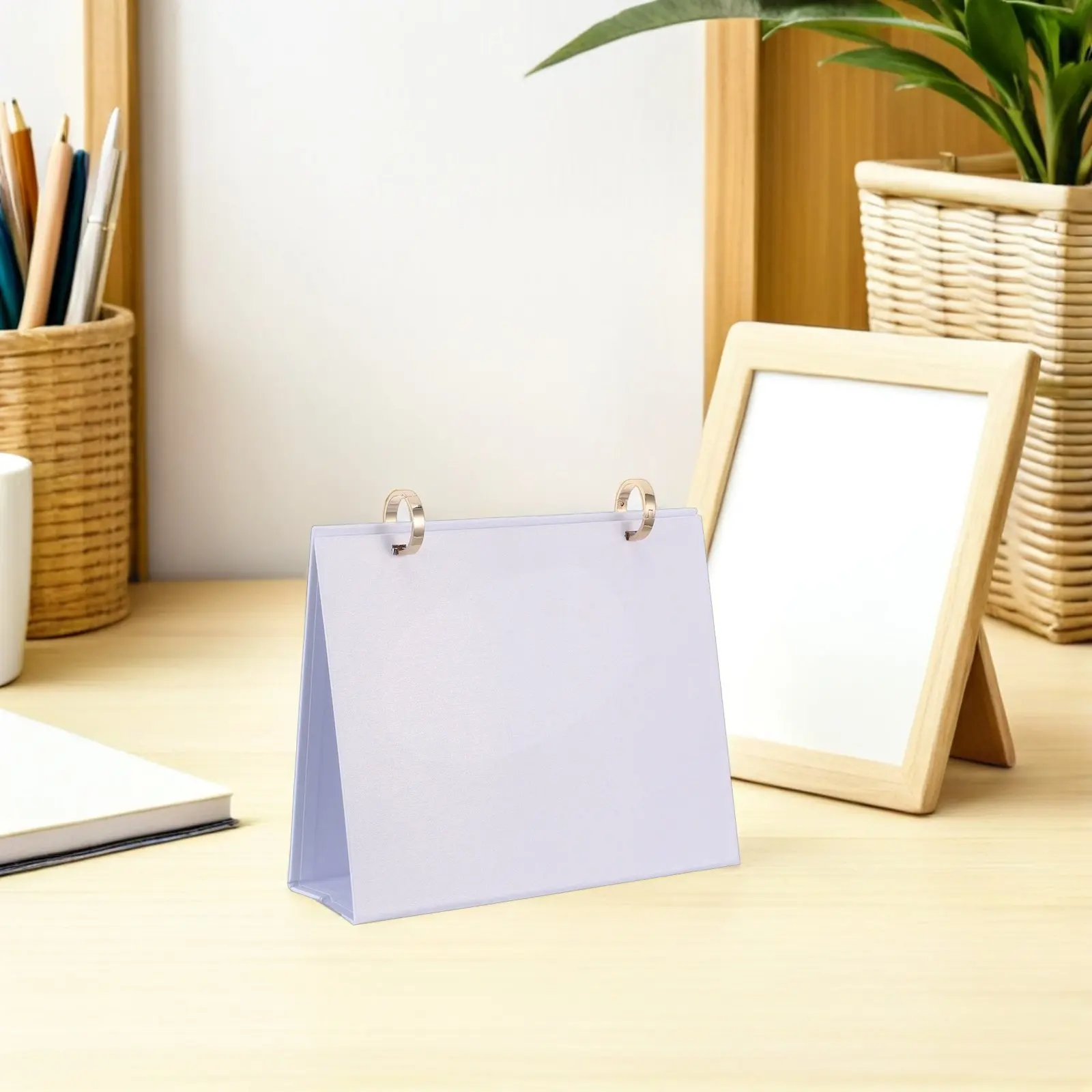 2Pcs Desk Calendar Base Reusable Calendar Stand Handmade Blank Monthly Planner Organizer Desktop Paper Office