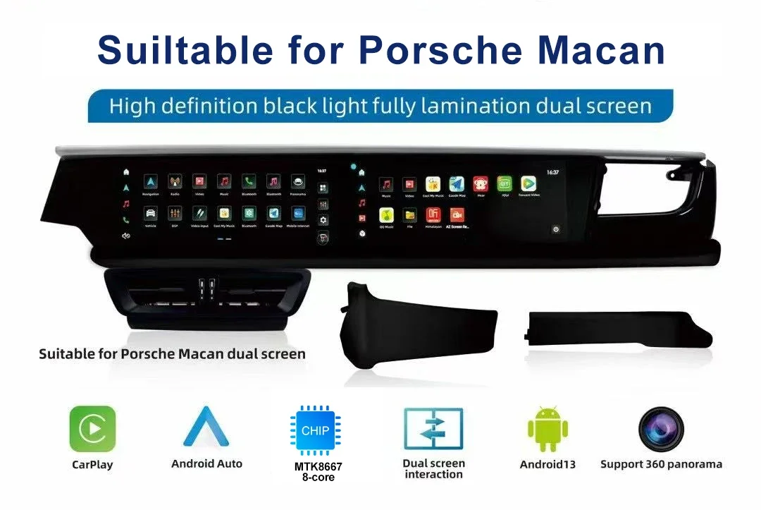 For 2013-2017 Carplay DSP Navigation Dual 12.3 Inch HD Black Light Interactive Screen Android Split Screen