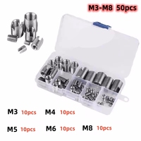 50pcs M3 M4 M5 M6 M8 Stainless Steel Carbon Steel Self Tapping Thread Slotted Inserts Set Metal Threaded Repair Insert Kit