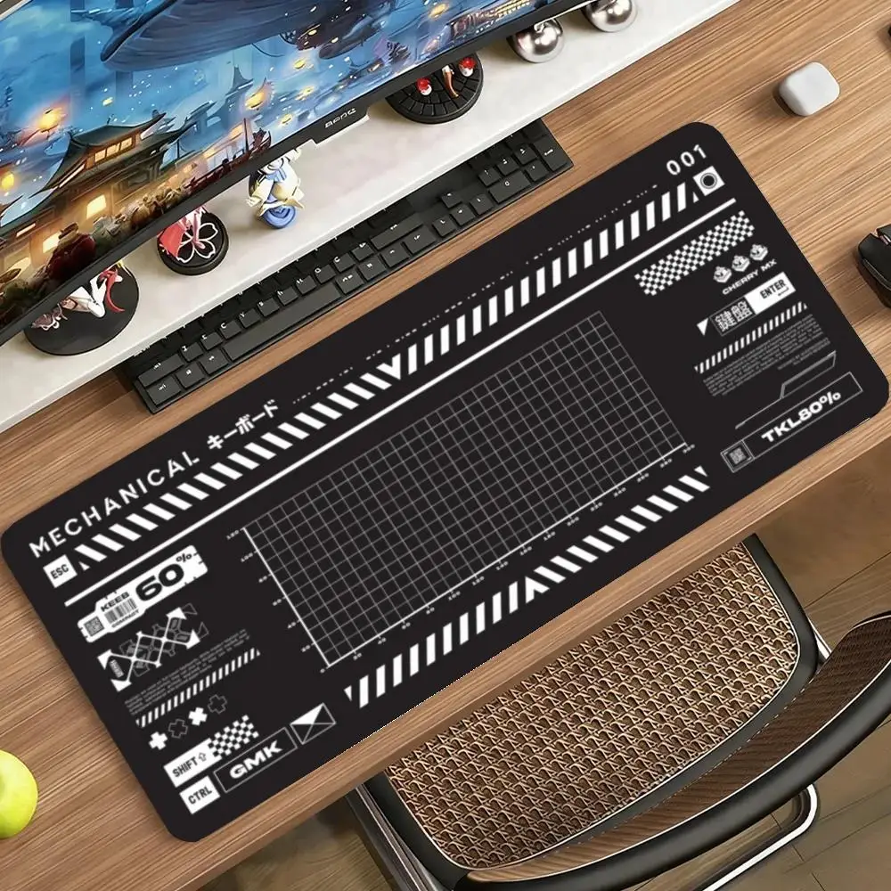 Futuristic Tech Control Panel Circuit Interface Table Mat Large Size For Student Laptop Daily Learning Game Card Pad