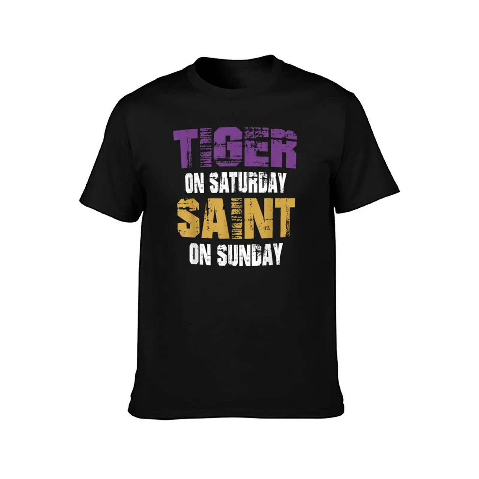 Tiger on Saturday Saint on Sunday T-Shirt Minimalist Graphic Tee Shirt T-Shirt