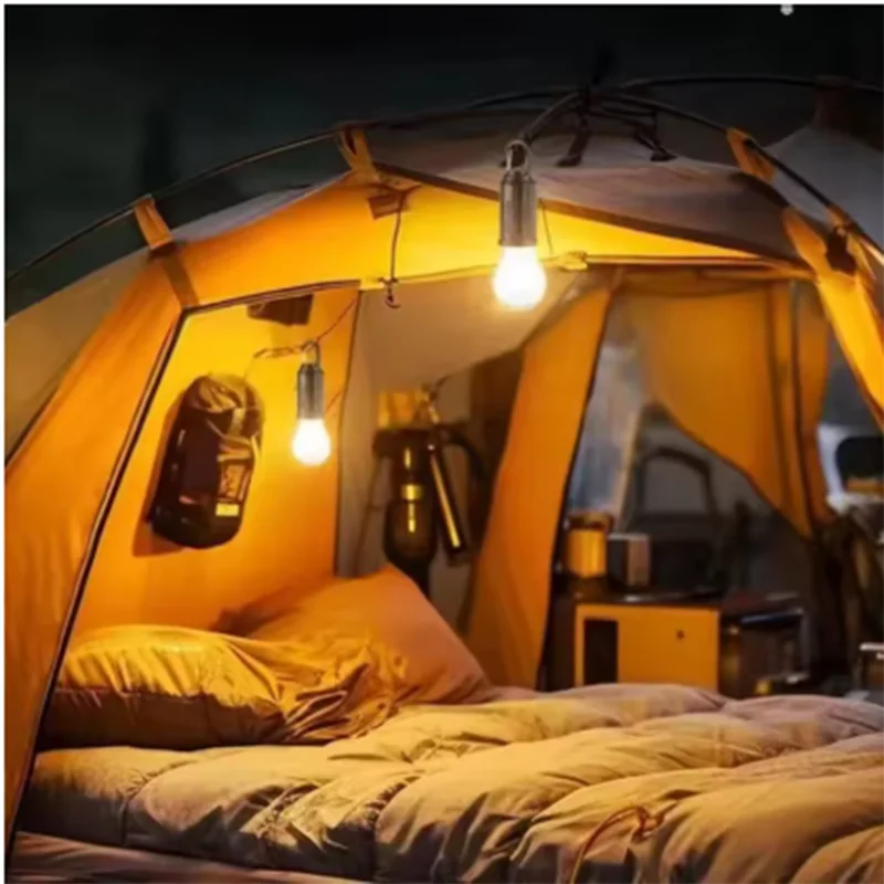 Outdoor Lighting Art - USB充電式ポータブルLEDハンギングライト充電式電球屋外キャンプ非常灯