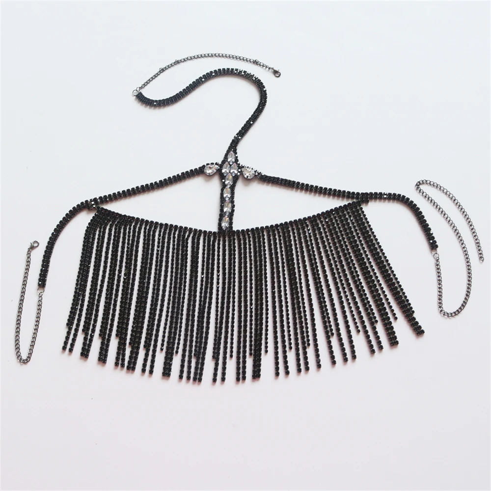 แฟชั่นคริสตัล Rhinestone Facial พู่สีดําหน้ากากผู้หญิงไนท์คลับ Dance Party Facial เครื่องประดับอุปกรณ์เสริม