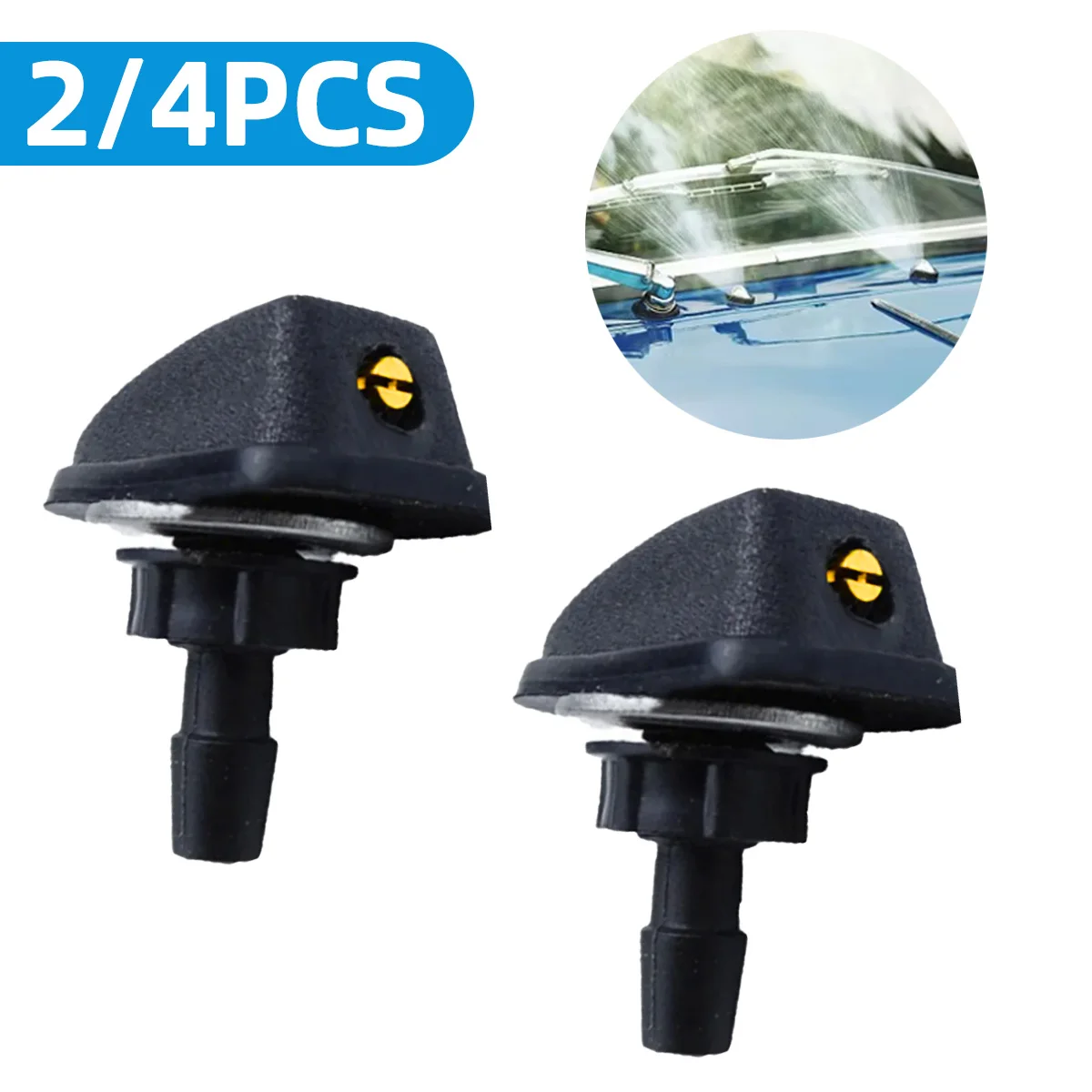 2/4PCS Universal Washer Nozzle Car Front Windshield Wiper Washer Nozzle Adjustable Spray Head Suitable For Most Cars Car Parts