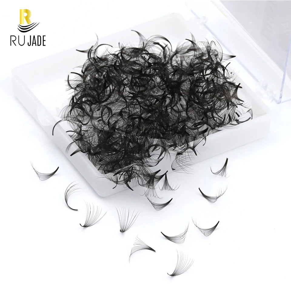 RUJADE Premade Volume Loose Fans Eyelashes Extension 3D-40D Handmade Pointy Base Promade Volume Fans Makeup Loose Fans Lashes