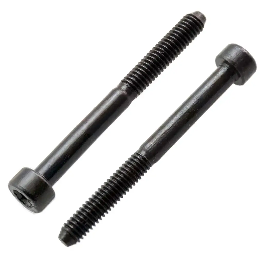 Hex String Lock Screws for Guitar Bridge Saddle Black Iron 4x44mm Set for Electric Guitar Tuning Stability