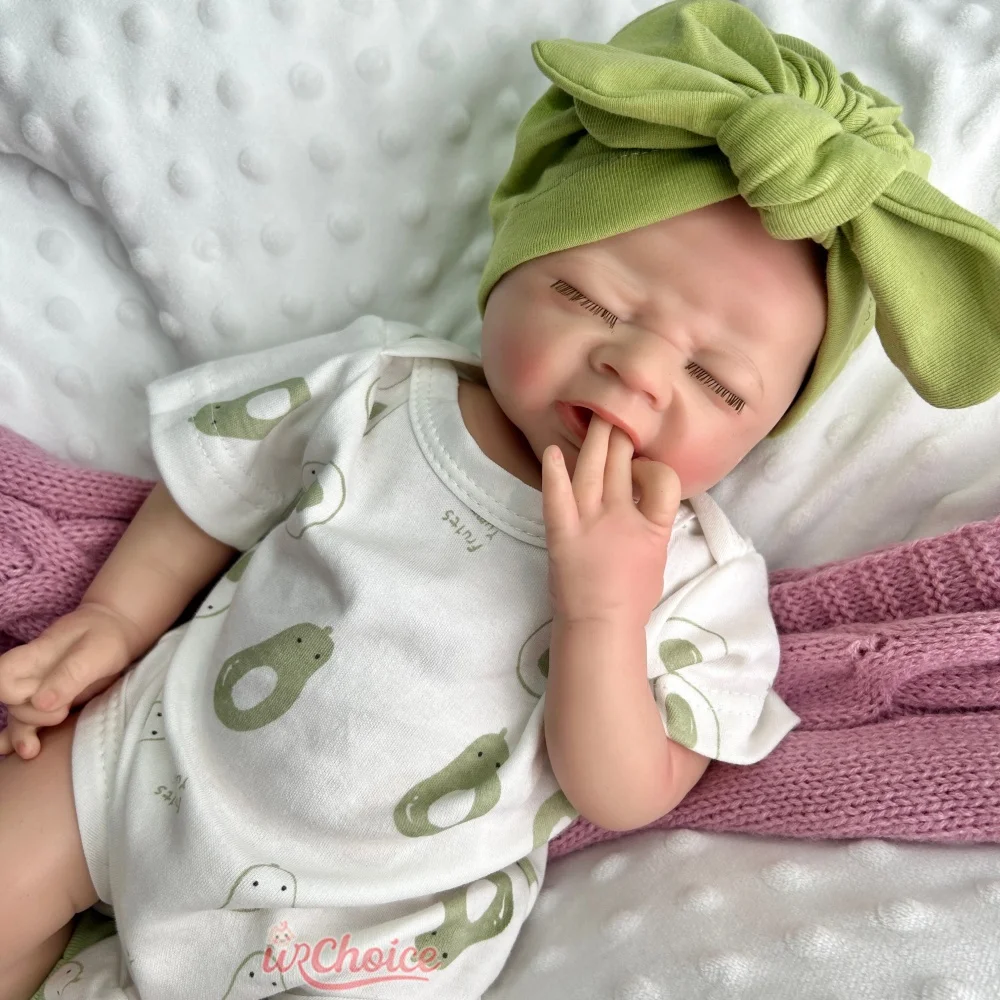 18インチのフルソフトシリコン製リボーンドール、男の子、手作り、洗える、リアルな特徴、快適さと感情的なサポートを提供、子供のおもちゃ