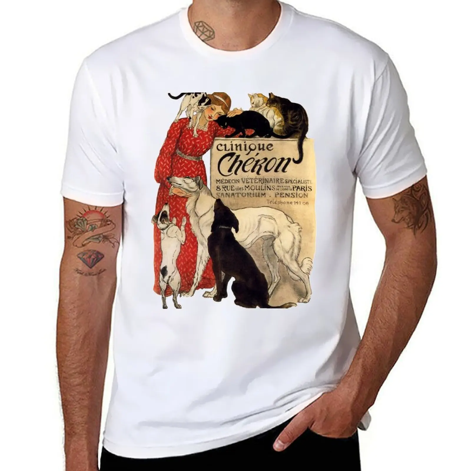 

Clinique Cheron винтажная футболка Borzoi Art мужские футболки высокого качества люксовый бренд футболка мужская 100% хлопок люксовый бренд футболка