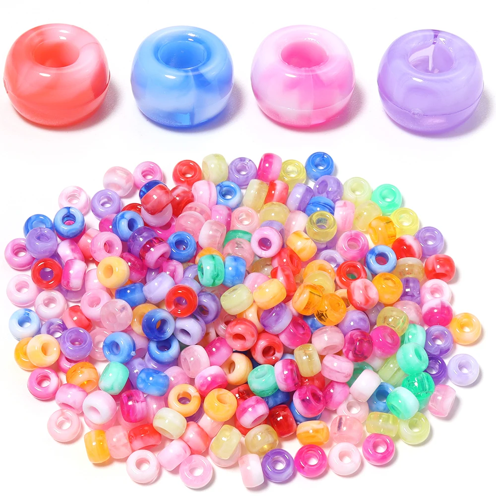 Vintage Collectible Marbles - 200 sztuk/partia Dwukolorowe Akrylowe Koraliki Marmurkowe