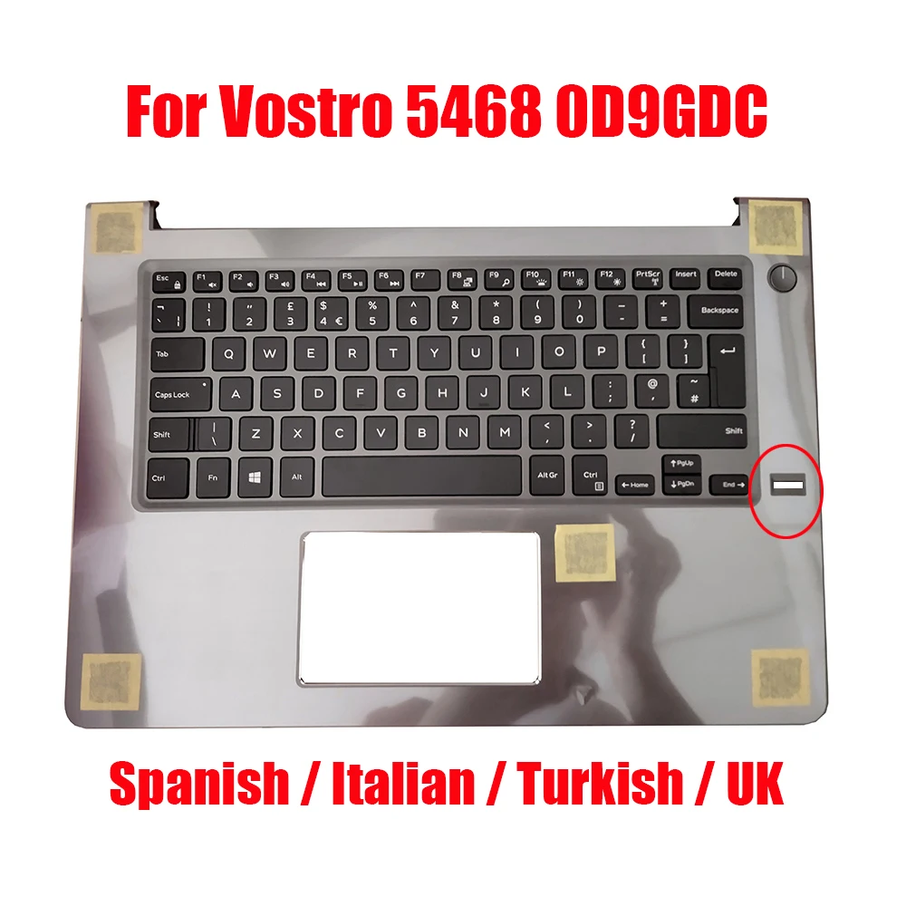 UK SP TR IT Laptop Palmrest For DELL For Vostro 5468 V5468 0D9GDC D9GDC 08Y8XR 8Y8XR Backlit Keyboard Spanish Turkish Italian