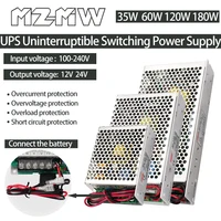 UPS fuente de alimentación conmutada ininterrumpida 35W 60W 120W 180W AC 100-240V DC 12V 24V Monitor transformadores de respaldo de batería de seguridad