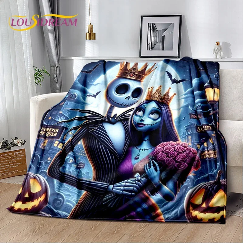 

Cartoon The Nightmare Before Christmas Jack Blanket,Flannel Soft Throw Blanket for Home Bedroom Bed Sofa Picnic Office Kid Gift