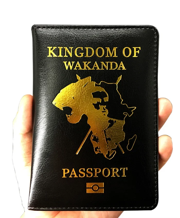 funda para pasaporte Wakanda edición limitada, soporte de pasaporte negro