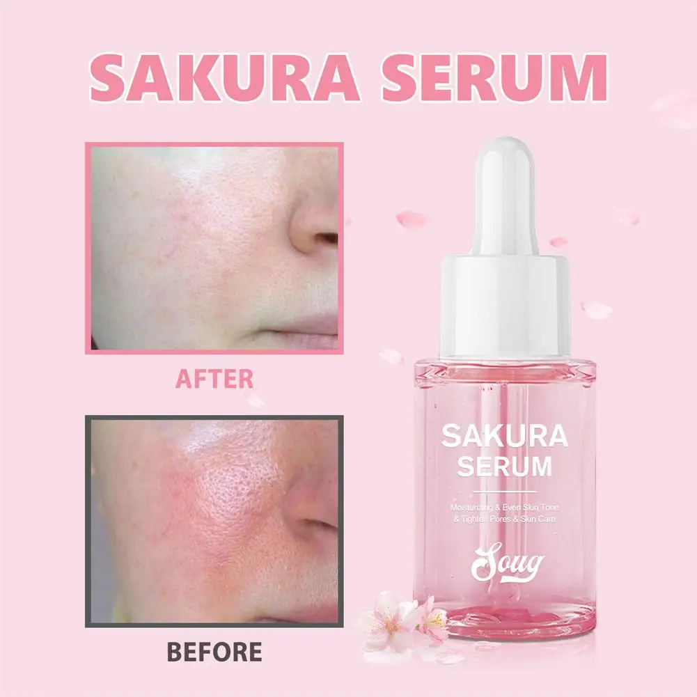 Cherry Blossom Face Essence, Cuidado com Nicotinamida, Produtos para a Pele, Anti-Rugas Cosméticos, Hidratante Feminina, M2u0, 30ml