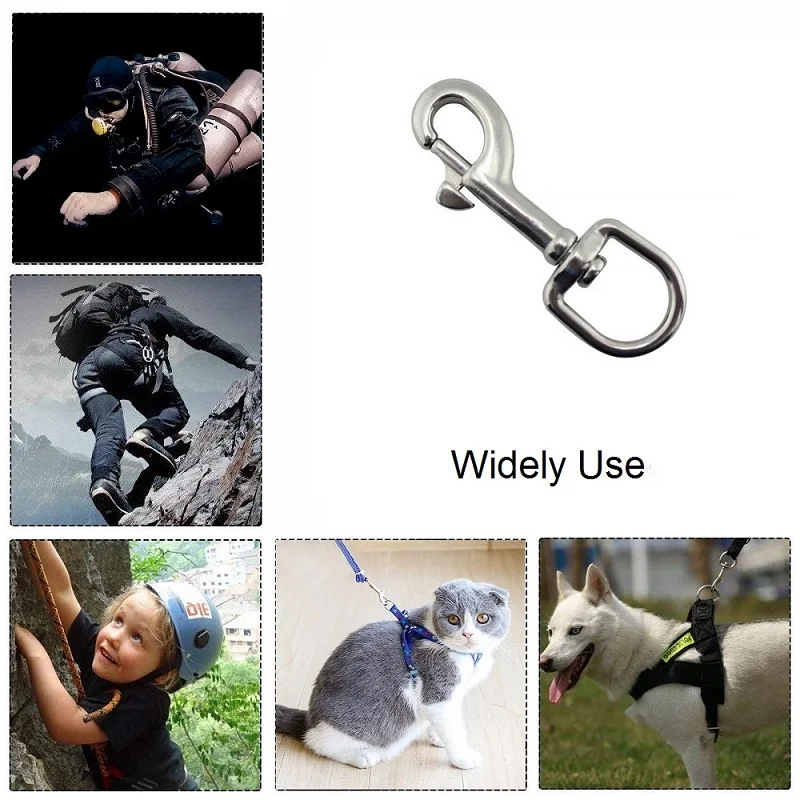 

Усиленные поворотные карабины из нержавеющей стали 316 (10 шт.) | Овальный карабин 65 мм/72 мм с одним креплением для поводков для животных и дайвинга