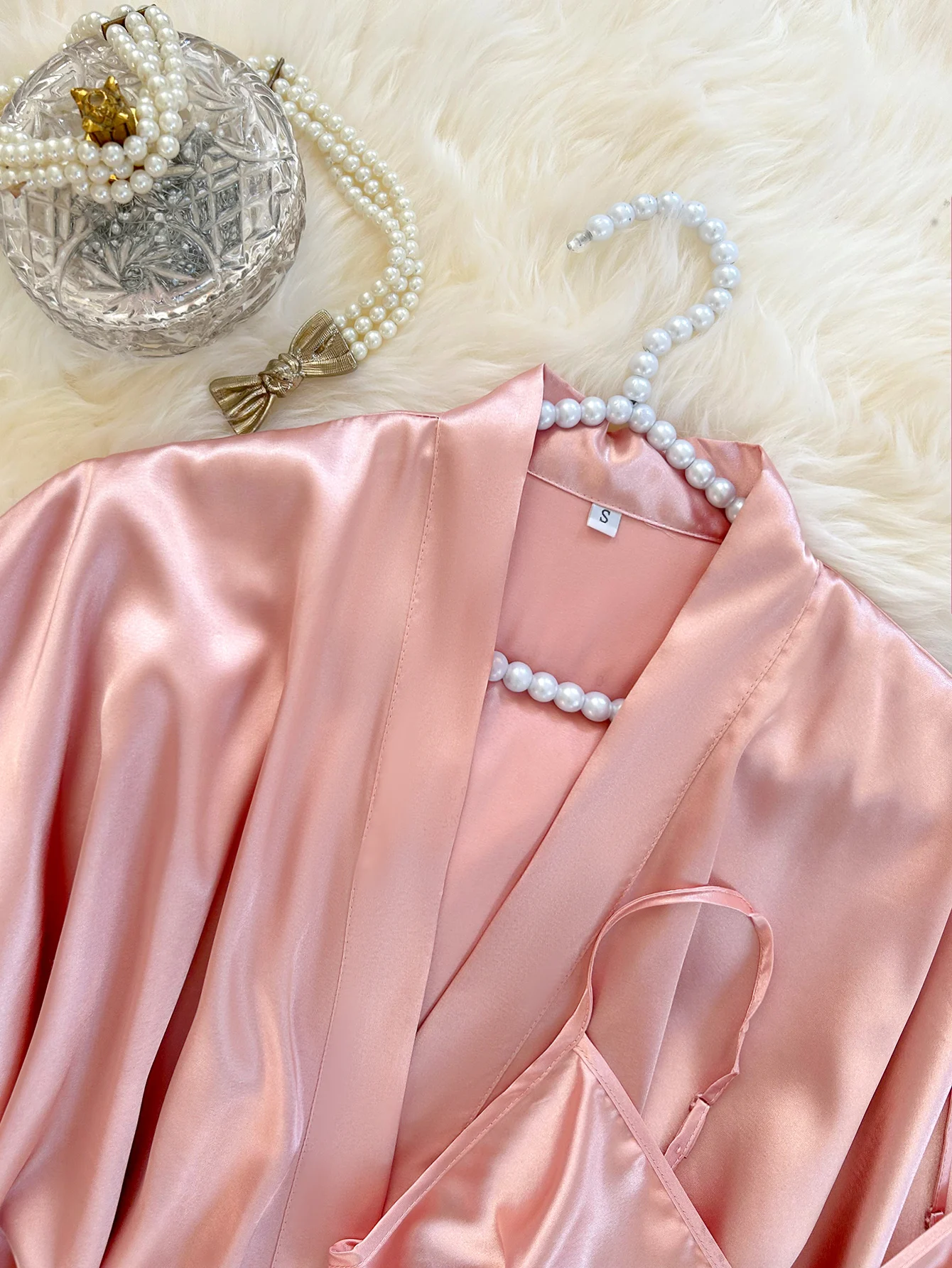 Setelan Piyama Satin Solid Ele - Luxury Lifestyle Women ulasan dan harga