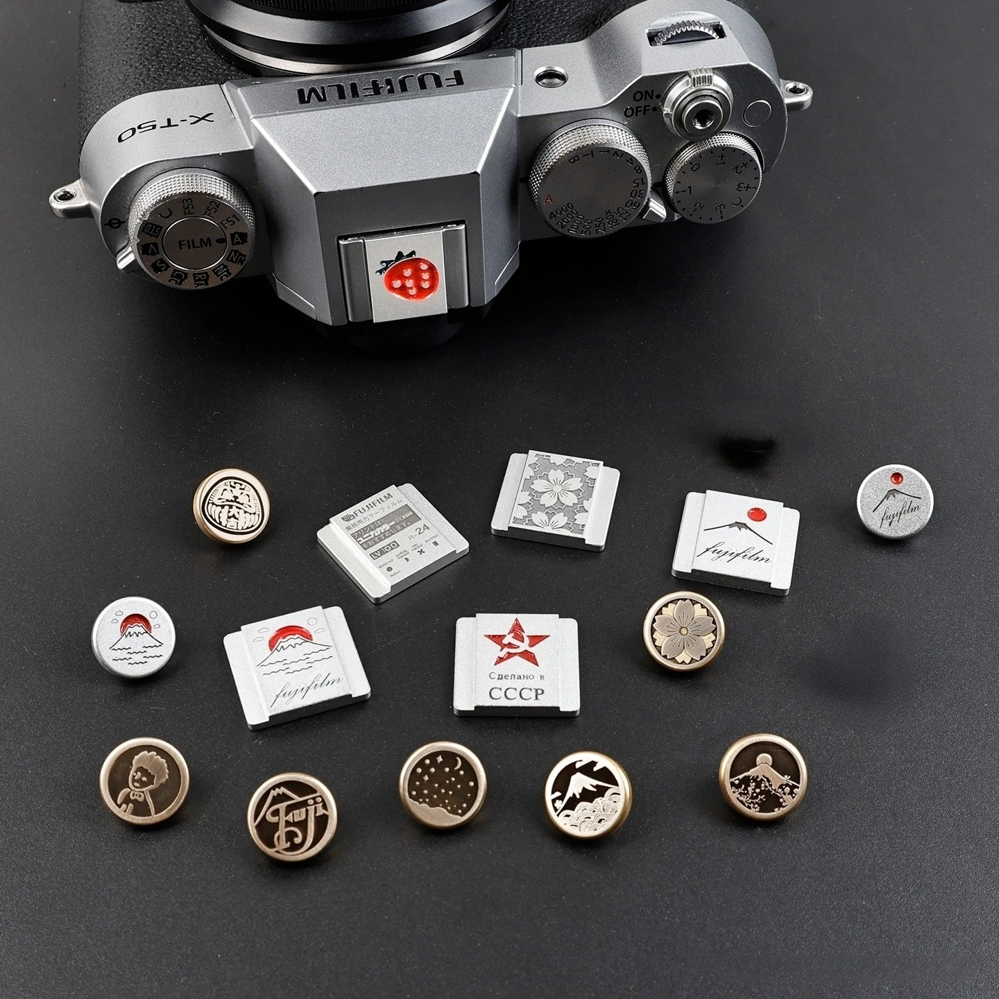 Camera Hot Shoe Cover Protective Cap Shutter Button For Cano