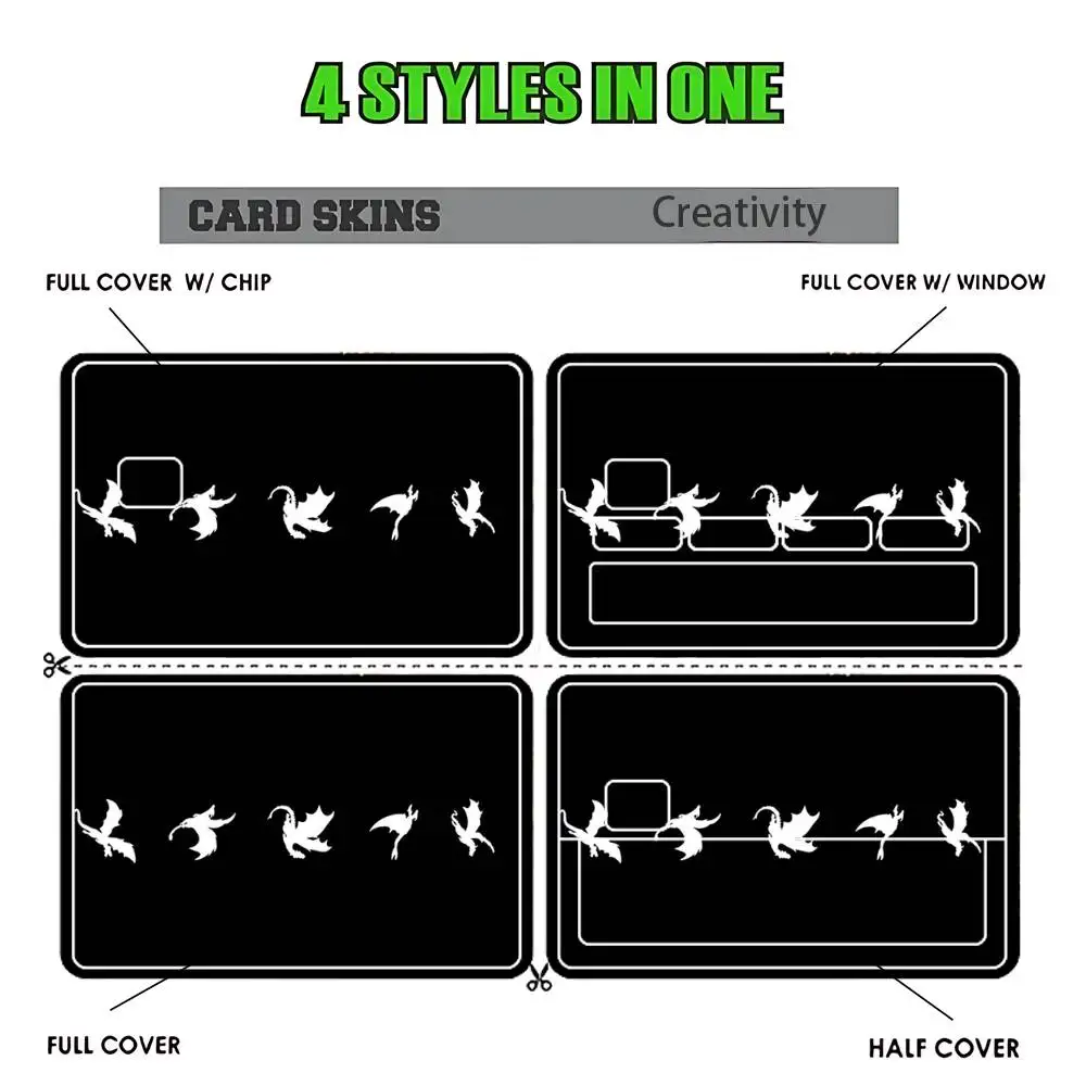 Dragon F-Fourth W-Wing  Sticker Film Tape Skin for Credit Card Debit Card Cartoon Waterproof Stickers Small Chip