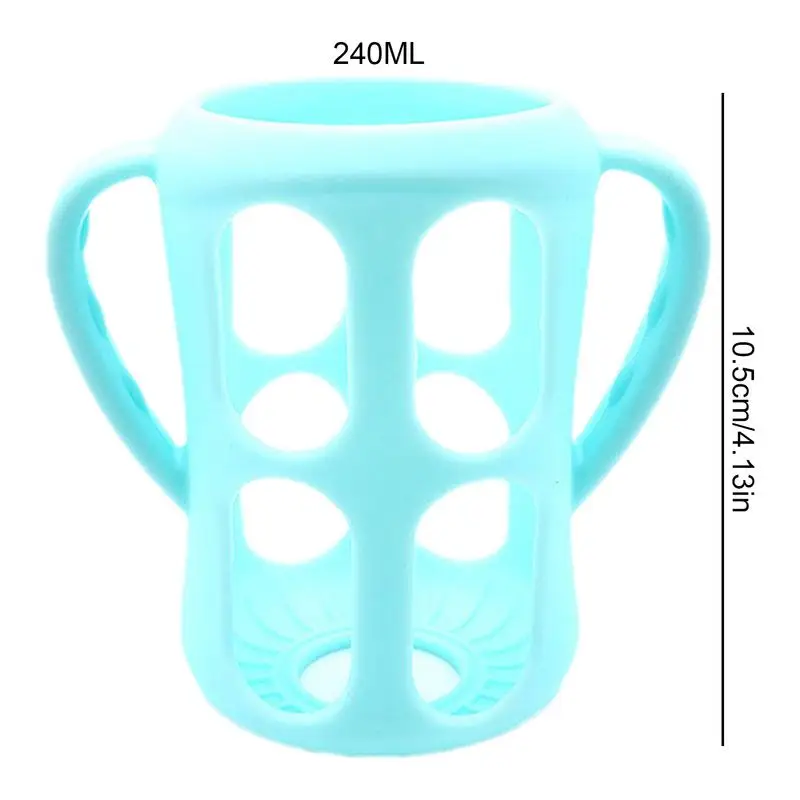 Manchon en silicone pour biSantos en verre pour enfants, porte-biSantos souple à double manche, accessoires de biSantos