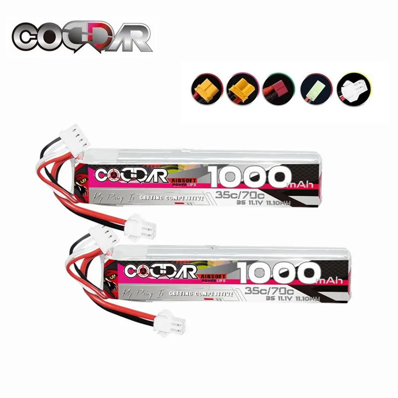 CODDAR Water Gun Lipo Battery 3S 11.1V 1000mAh 35C For Mini Airsoft BB Air Pistol Electric Toy Guns Parts SM XT30 XT60 T Plug