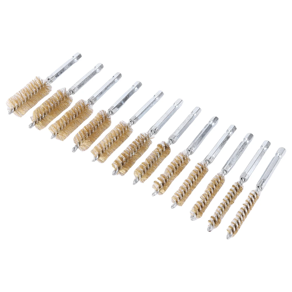 6/8/10/12 Pcs 8mm-19mm Wire Brush Twisted Wire Cleaning Brush Tube Pipe Cleaning Brush Copper Tube Pipe Cleaner for Power Drill