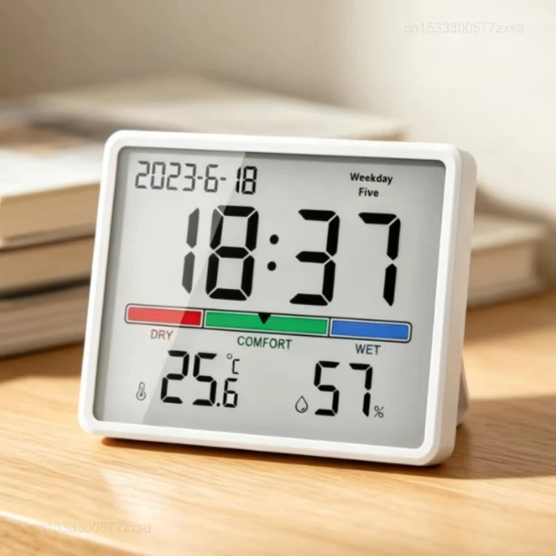 New Electronic Thermometer Hygrometer Weather Station High Precision with Table Clock Function Mini Thermometer Tools for Home