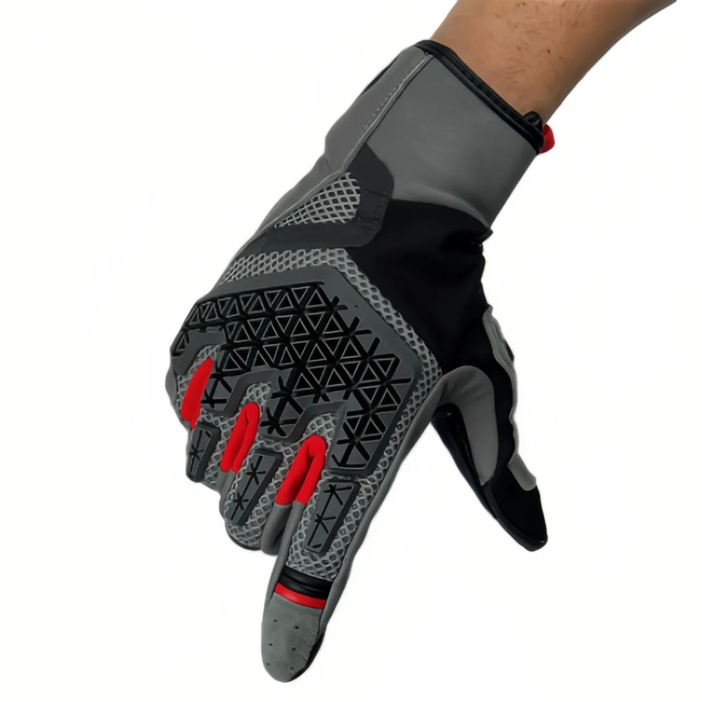 

Leather Motorcycle Riding Gloves Full Finger Non-Slip Breathable Mesh Protective Biker Gloves for Men and Women