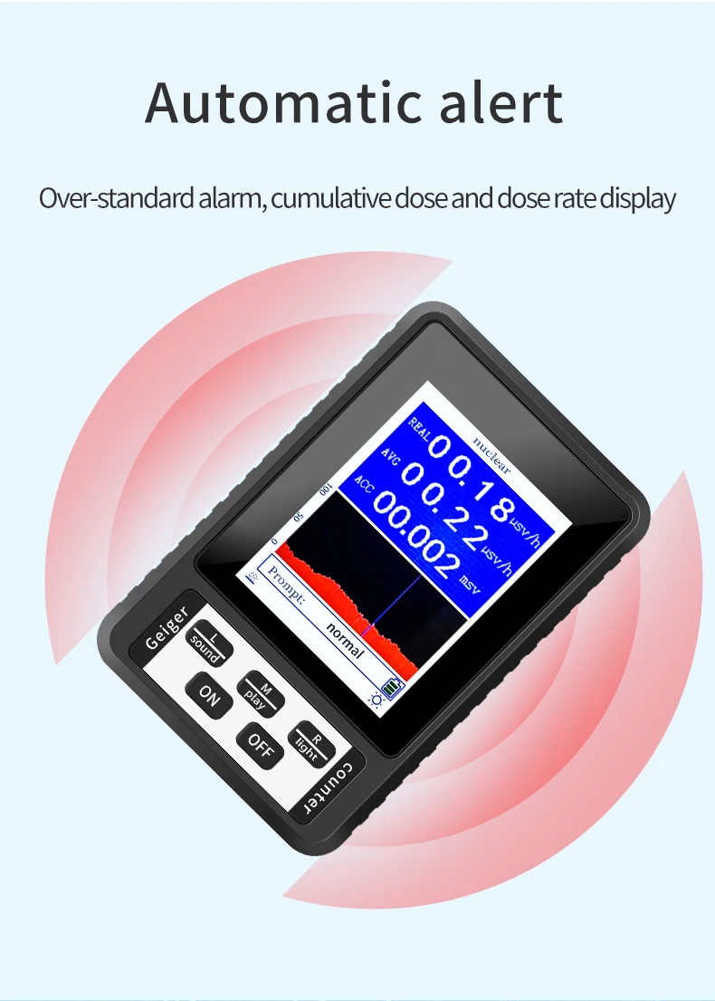 XR-1 Tragbarer Geigerzähler Nuklearstrahlungsdetektor Persönliches Dosimeter Marmor-Tester Röntgenstrahlungsdosimeter – Detail 7