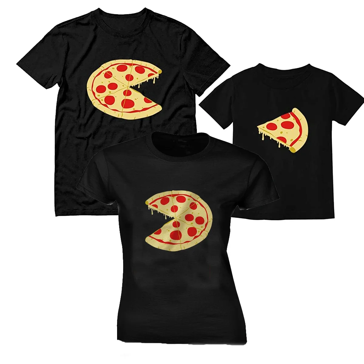 

Pizza Pie & Slice Kids & Adult T-Shirt Matching Set Dad Mom & Son Daughter Set Gift