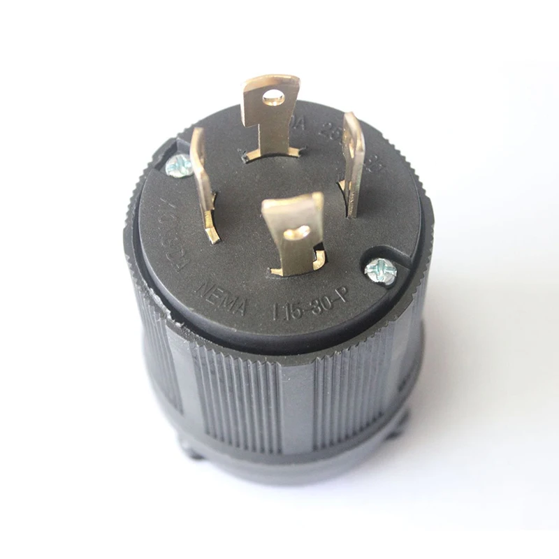 1 American black 30A NEMA L15-30P L15-30R straight line wiring connector socket locked industrial power converter