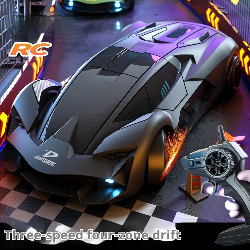 Veículo de controle remoto de alta velocidade, carro de corrida off-road com tração nas quatro rodas, modelo de carro de simulação infantil, carro esportivo
