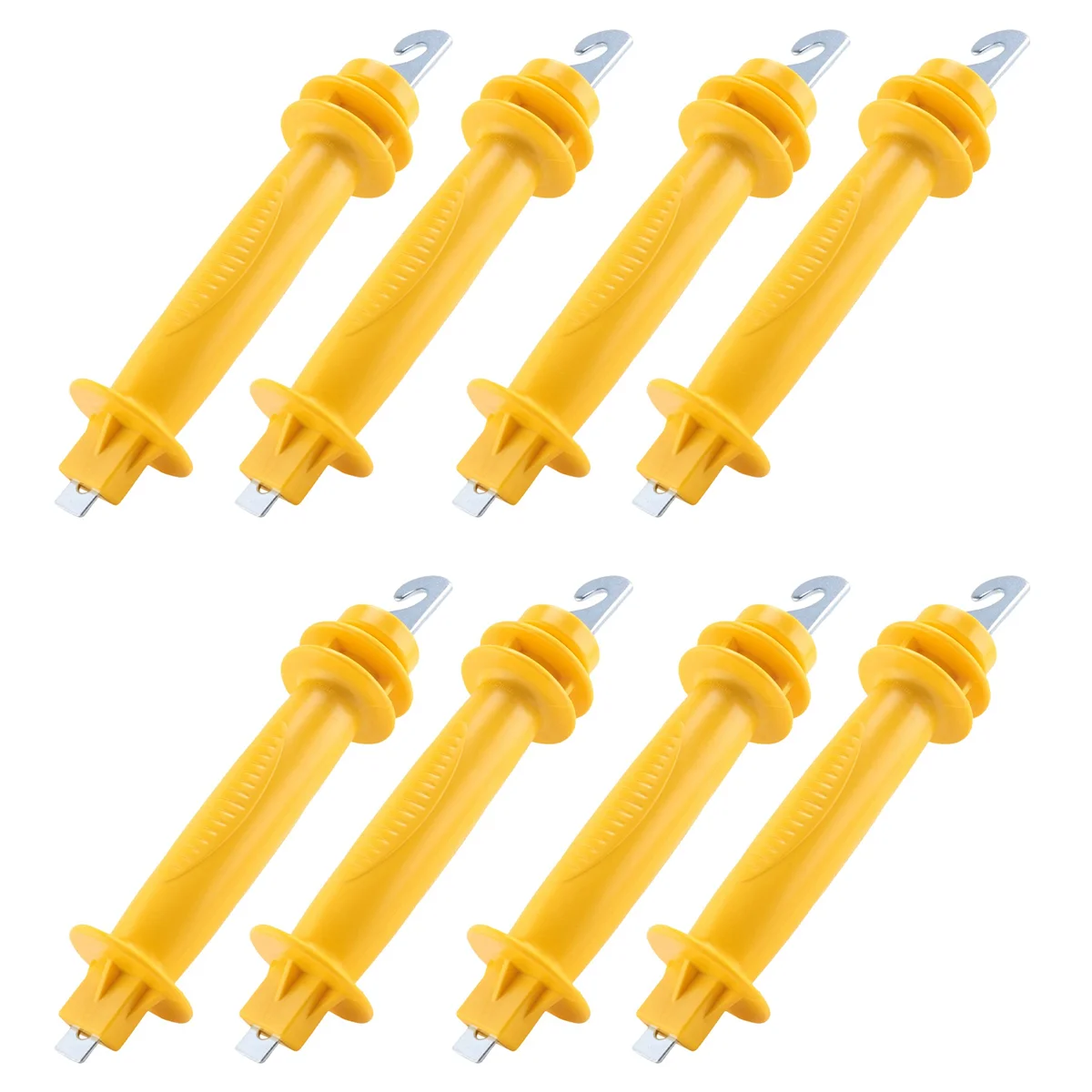 

8-Pack Electric Fence Rubber Gate, Electric Fence Spring Handle, Insulated Plastic Handle, Yellow Rubber Gate Handle