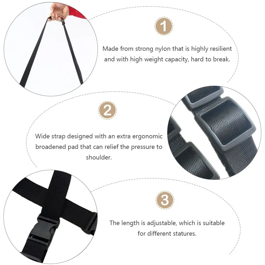 

2pcs Scooter Shoulder Strap Black Adjustable Heavy Duty Carry Straps Balance Bike Electric Skateboard Wide Strap